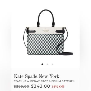 Kate Spade New York  STACI NEW BENAY SPOT MEDIUM SATCHEL NWT